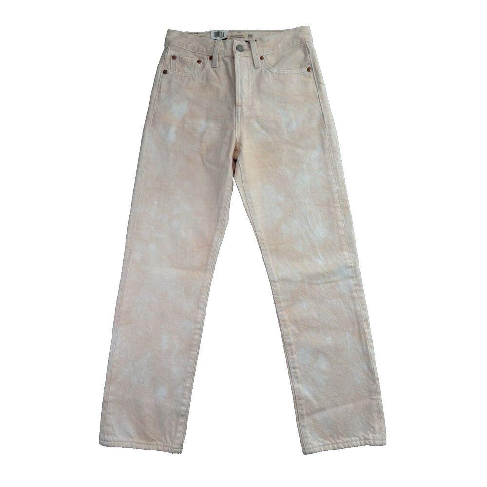 Levis Jeans Womens 25 Peach Pink White Wedgie Straight High Rise Button Fly‎